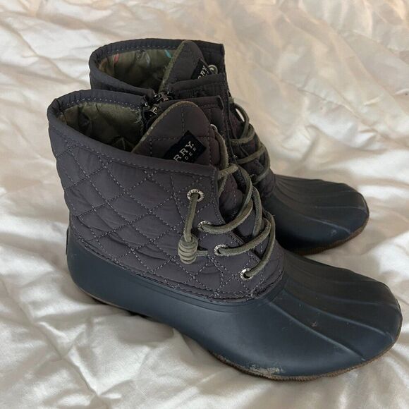 Sperry Saltwater Duck Boot Size Women's 7.5 Grey with Dark Grey Sole - Picture 14 of 14